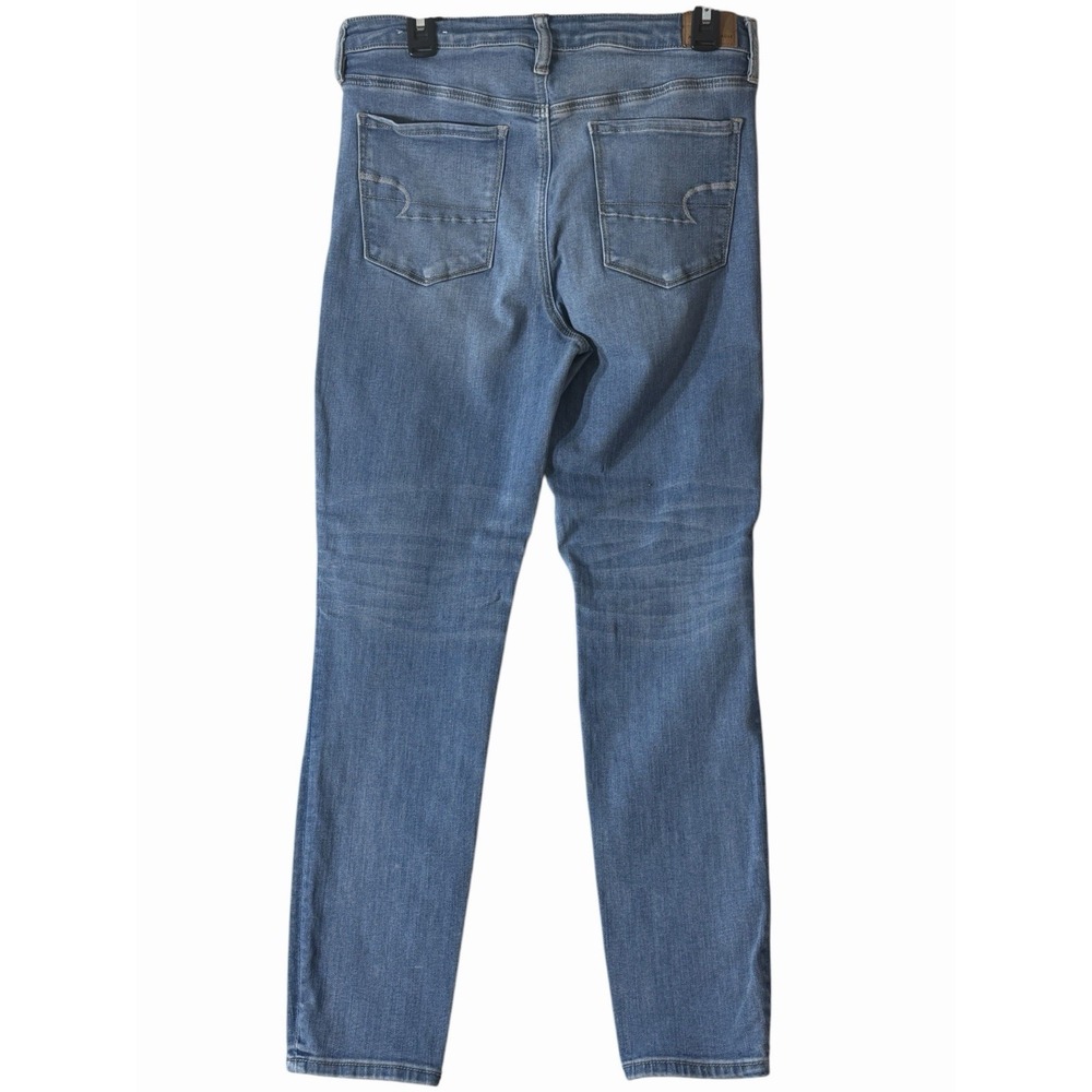 American Eagle Womens 14 Next Level Stretch Jeans High Rise Button Fly Blue - Picture 3 of 9